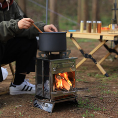 Portable stainless steel folding barbecue charcoal barbecue stove outdoor camping wood stove heating stove large