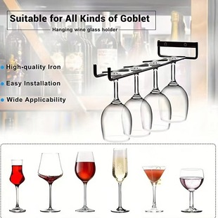 Cross-Border Tall Wine Glass Rack Wine Cabinet Wall-Mounted Hanging Rack Wine Glass Wine Rack Wine Bottle Wine Storage