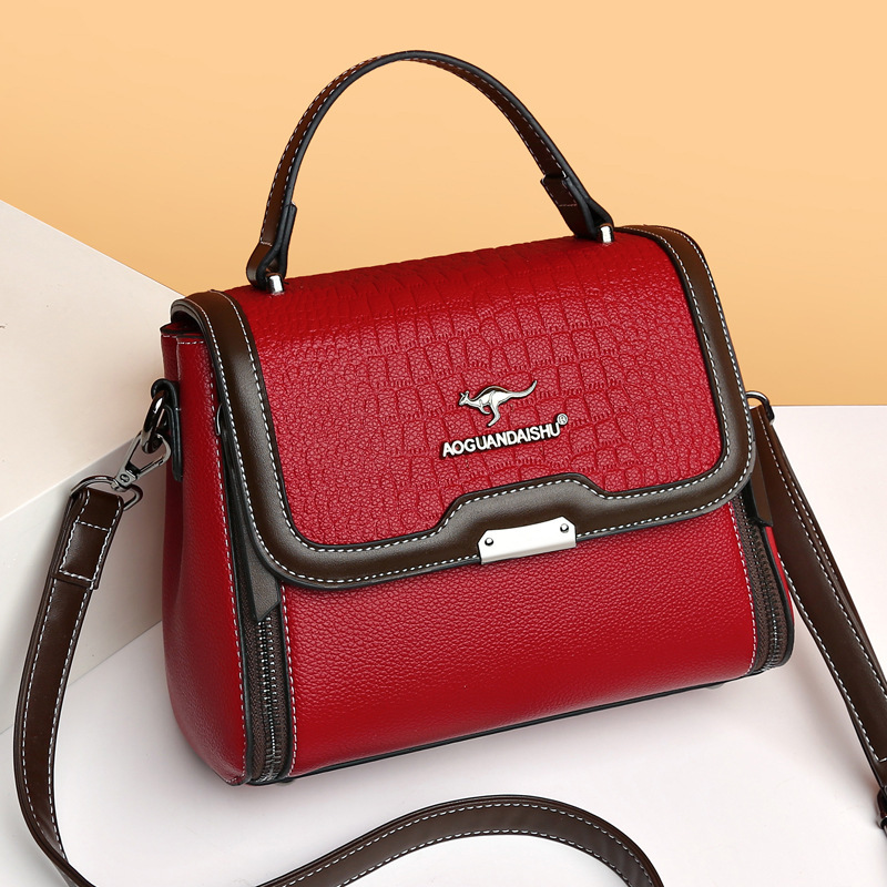 Foreign Trade New Women's Bag Single Shoulder Crossbody Crocodile Pattern Small Square Bag Fashionable Simple Middle-Aged Women's Bag Large Capacity Women Foreign Trade New Women's Bag Single Shoulder Crossbody Crocodile Pattern Small Square Bag Fashionable Simple Middle-Aged Women's Bag Large Capacity Women