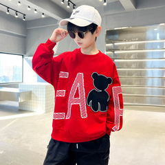 Children's Clothing Boy Spring Outfit Sweatshirt 2024 New Spring and Autumn Round Neck Top for Boys Spring Hoodie Stylish