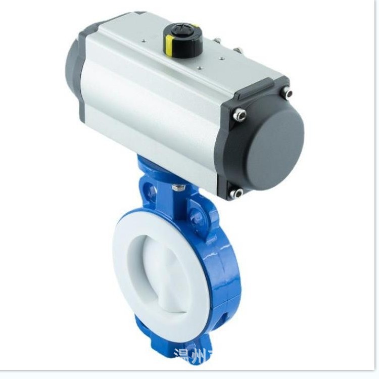 D671F4-16C 气动对夹式衬氟蝶阀 可远程遥控 气动防腐蝶阀 DN250