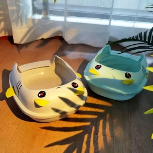 Pet Cat Litter Box Pet Semi-enclosed Detaching Anti-splash Cat Litter Basin Cat Toilet Litter Shovel