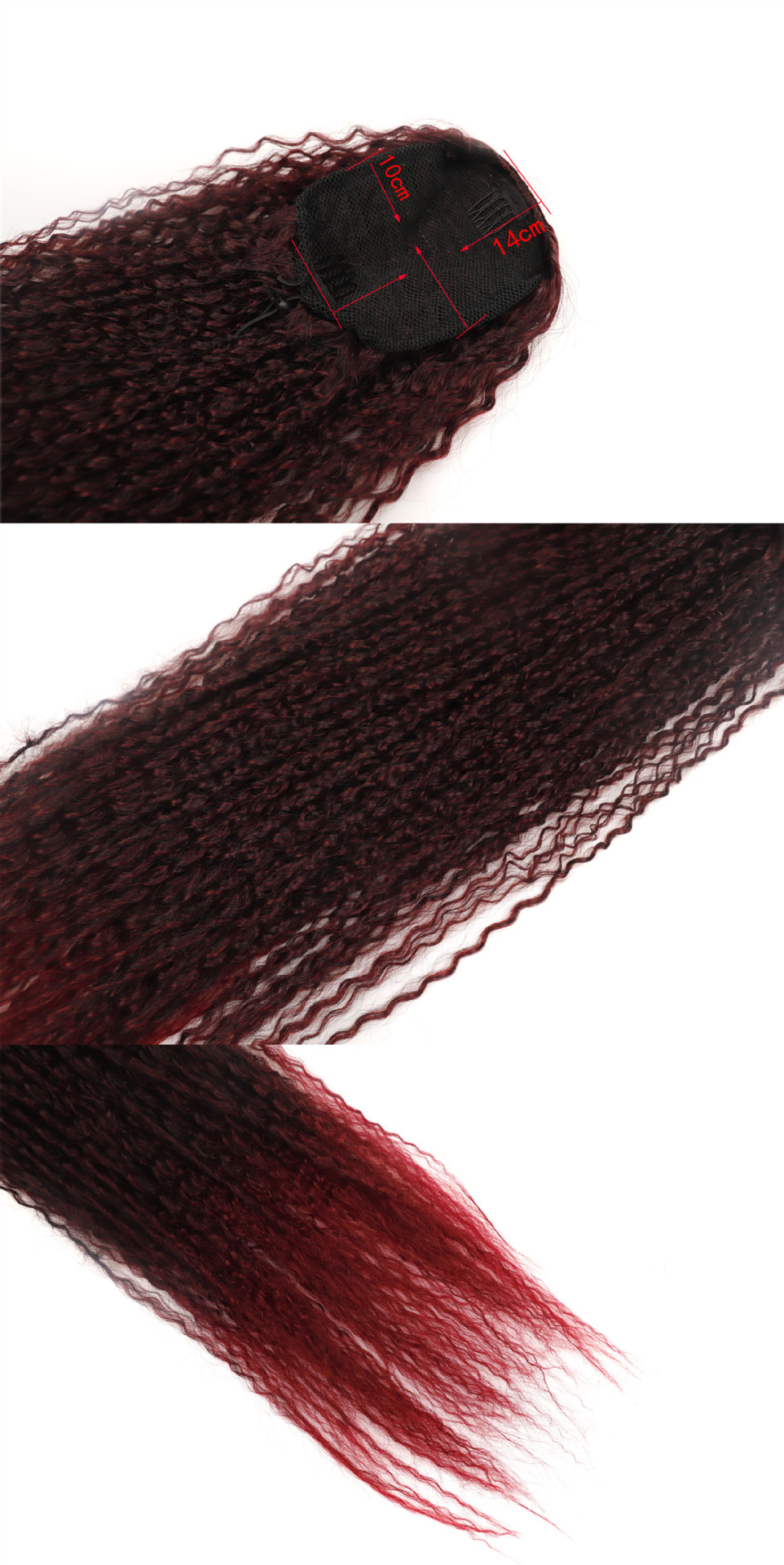 Synthetic hair Lengthened Micro Roll Wig Chemical Fiber Mesh Bag Pull Rope Fluffy Long Curly Hair Horsetail_voghion.com