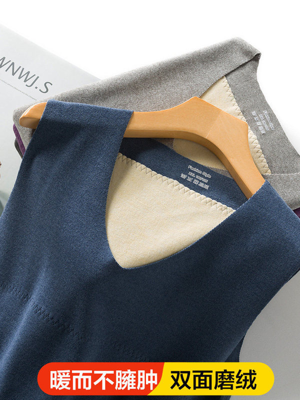 Warm Thermal Vest for Men, Made of German Velvet, Thickened and Seamless, Self-Heating, Sleeveless T-Shirt Vest for Autumn and Winter Warm Thermal Vest for Men, Made of German Velvet, Thickened and Seamless, Self-Heating, Sleeveless T-Shirt Vest for Autumn and Winter