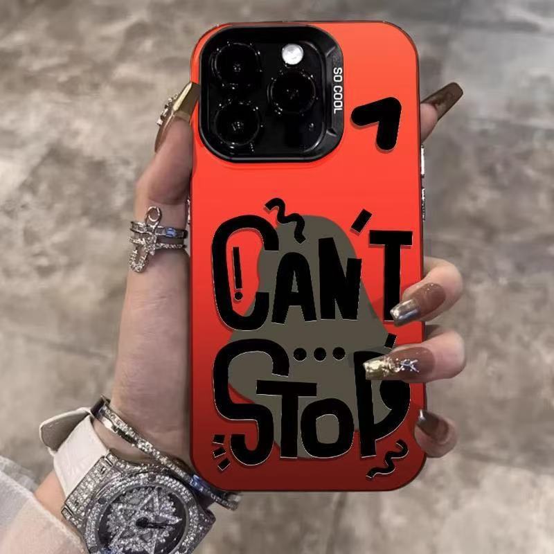 Nuevo estilo europeo y americano aplicable iPhone 16 funda para teléfono móvil Apple 15promax/14 anti-caída 13pro12 graffiti inglés
