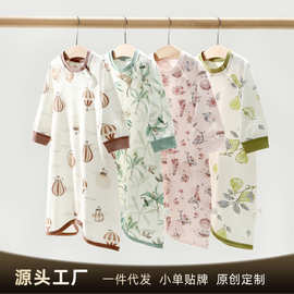 婴儿睡衣春秋睡裙优可丝宝宝连体衣宽松睡袍长袖空调服新生儿睡袋