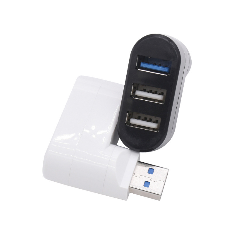 USB Hub 3.0 Rotating Splitter Mini Three-Port 7-Shaped Hub 3-Port Docking Station Multi-Interface Usb3.0