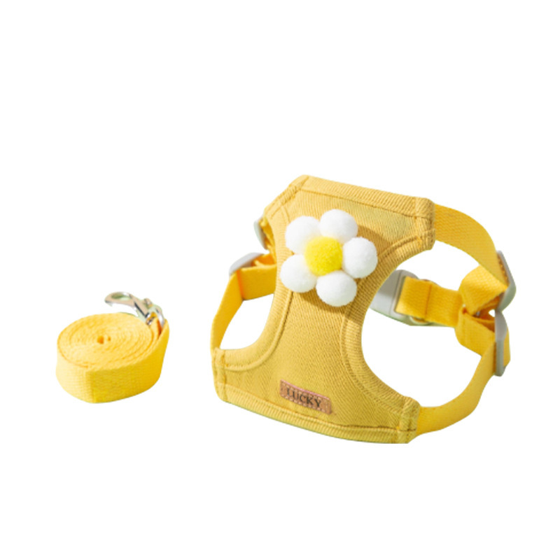 Pet vest traction rope dog cartoon three-dimensional accessories Teddy dog walking rope cat back to prevent breaking away when going out 5