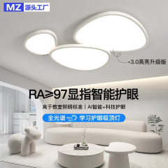 卵石型フルスペクトル目の保護リビングルームメインランプ、雲型シーリングライト、モダンでシンプルで雰囲気のある中山照明器具、2025年モデル