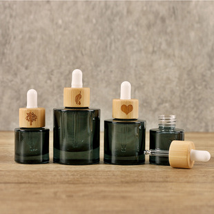 Essential oil bottle, dark glass dropper bottle, high-grade cosmetic essence, small sample, sub-bottling, blending bottle, engraving logo