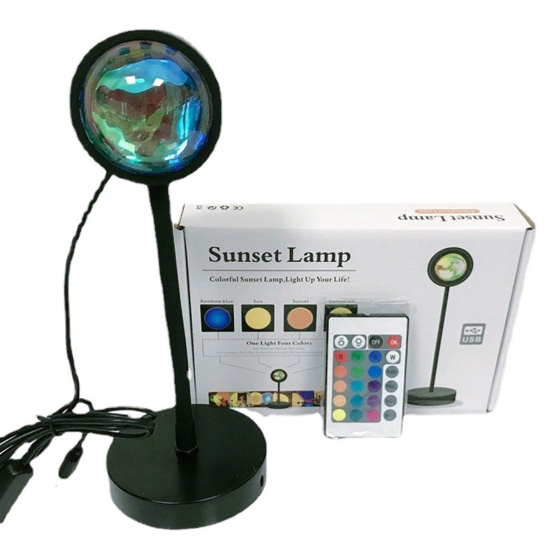 Лампа на закате Напольная креативная металлическая настольная лампа Закат светодиодная проекционная лампа Свет Роскошная настольная лампа в стиле ins Атмосферная лампа