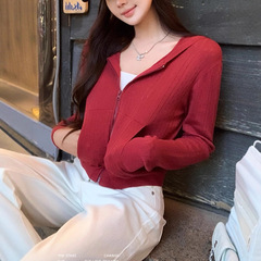 Lilyliks“ins韩系欧尼”博主挚爱高品莱赛尔棉 连帽拉链短开衫