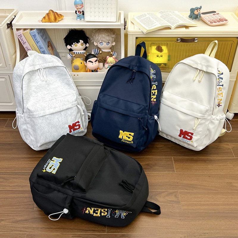 Junior High School Student Schoolbag Female Trendy Letter-Print Large-Capacity Casual Travel Backpack High-Value College Student Backpack Male