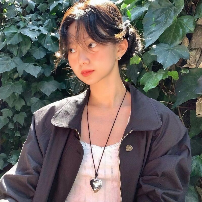 Fever爱心吊坠项链女新款轻奢高级感长款毛衣链黑绳配饰|undefined