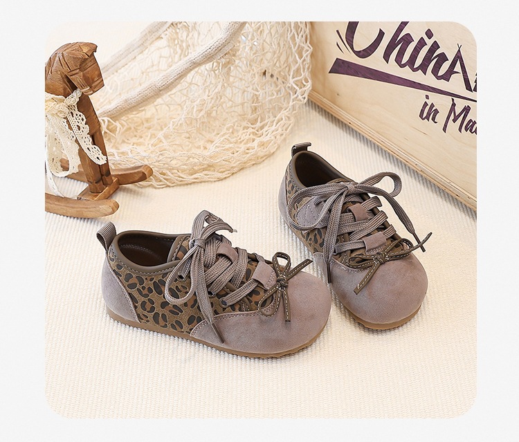 Mädchen Leopard Print Klettverschluss Sneaker Weiche Sohle_voghion.com