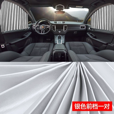 Car curtains Protection and Heat Insulation, Automatic - silver-front-window-pair