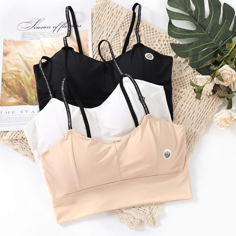 summer Borneol Beautiful back Wrap chest letter camisole Sewing Simplicity Thin section undergarment covering the chest and abdomen Emptied girl Bras Underwear