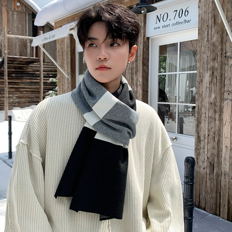 Шарф мужской новый корейский трикотажный шарф зимний премиум-класса дикая пара теплая нагрудная шаль для парня