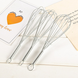 Stainless Steel Egg Mixer Kitchen Cake Making Artifact Handheld Baking Tool Manual Spring Egg Beater