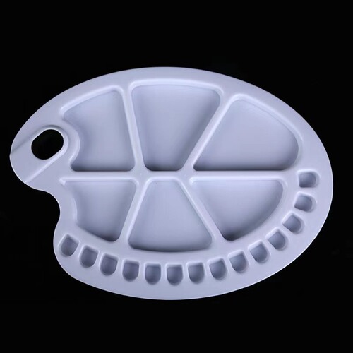 Color palette white PP plastic oval bordered three-line drawing board doodle square plate paint palette coloring supplies wholesale