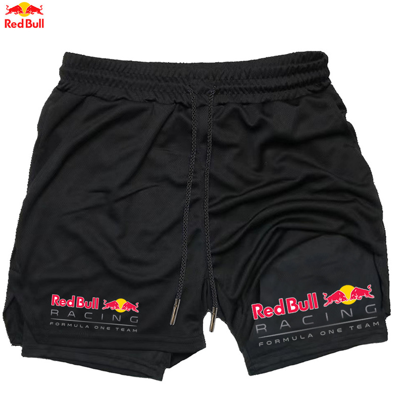 Red-Bull クロスボーダー爆発メーカー販売メンズツーインワン二層ショーツフィットネストレーニングパンツ高品質|undefined