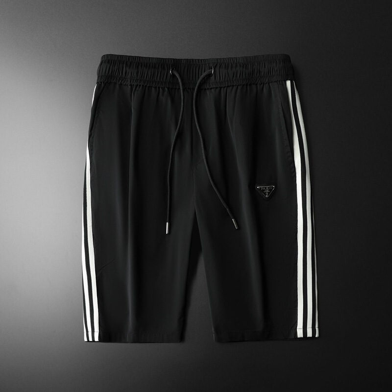 European station fashion brand shorts men's thin mid-length pants slim-fit cropped pants casual summer ice silk quick-drying beach shorts