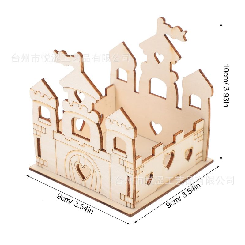 クロスボーダー木製城落書き工芸品セット子供用 DIY 3D 立体城クリエイティブモデル組み立ておもちゃ|undefined