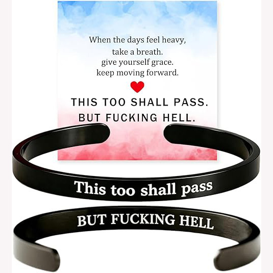 Cross-Border Wholesale Colorful Stainless Steel Open C Bracelet for Women, Motivational Bracelet with a High-End Feel, Holiday Gift Bracelet