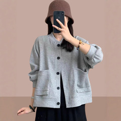 2025春秋季新款短外套女士开衫卫衣宽松大码棒球服休闲夹克女上衣