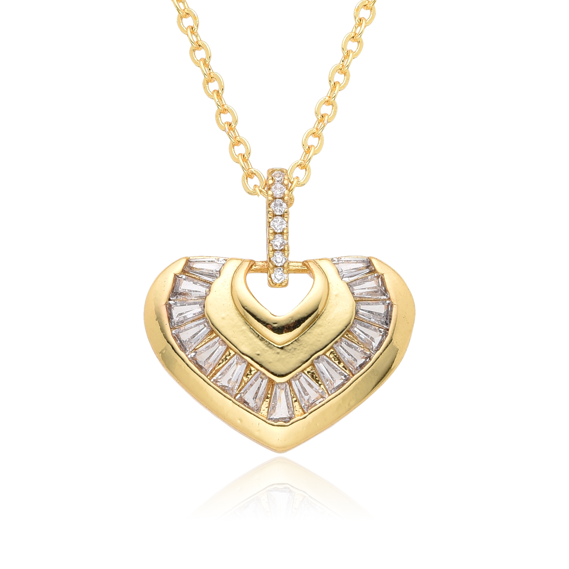12g Weight Copper Pendant Material Zircon Inlay Material Pendant Necklace Classification Copper Chain Material 1 Piece Quantity Holiday, Daily Occasion Copper Material Heart Shape Pattern Women's Gender Inlay Design Casual, Simple Style Style Copper Inlay Heart Shape Zircon Pendant Necklace 7