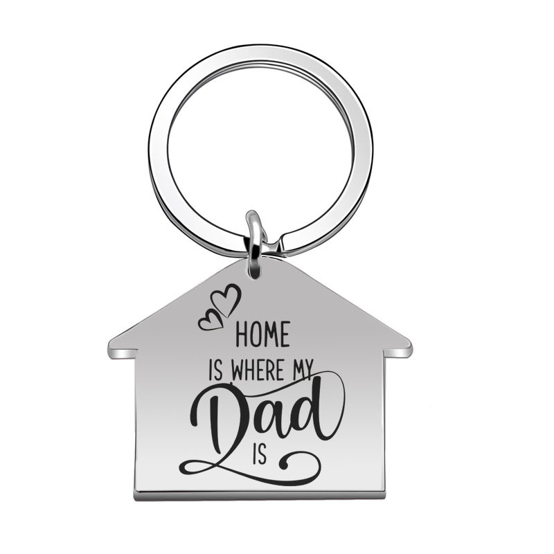 Home is where dad mom is keychain move to a new home gift for parents