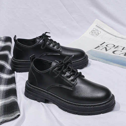 2024 Spring New Breathable Waterproof Chef Shoes Men's Trendy Versatile Non-Slip Black Leather Shoes Casual Work Shoes