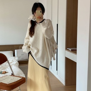 Autumn and Winter new maternity clothes Korean style fashionable belly-covering slimming sweater versatile age-reducing stretch sweater fashion