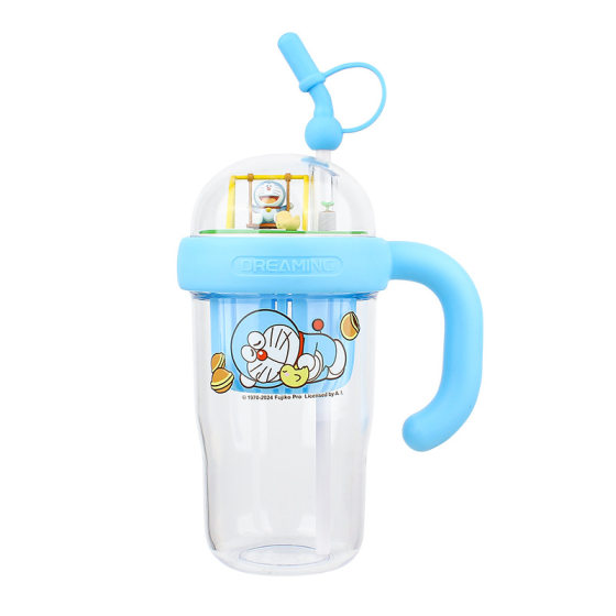 Doraemon Genuine Internet Celebrated Plastic Water Cup Portable Cute Large Capacity Cup Simple Student Cartoon Suction Cup