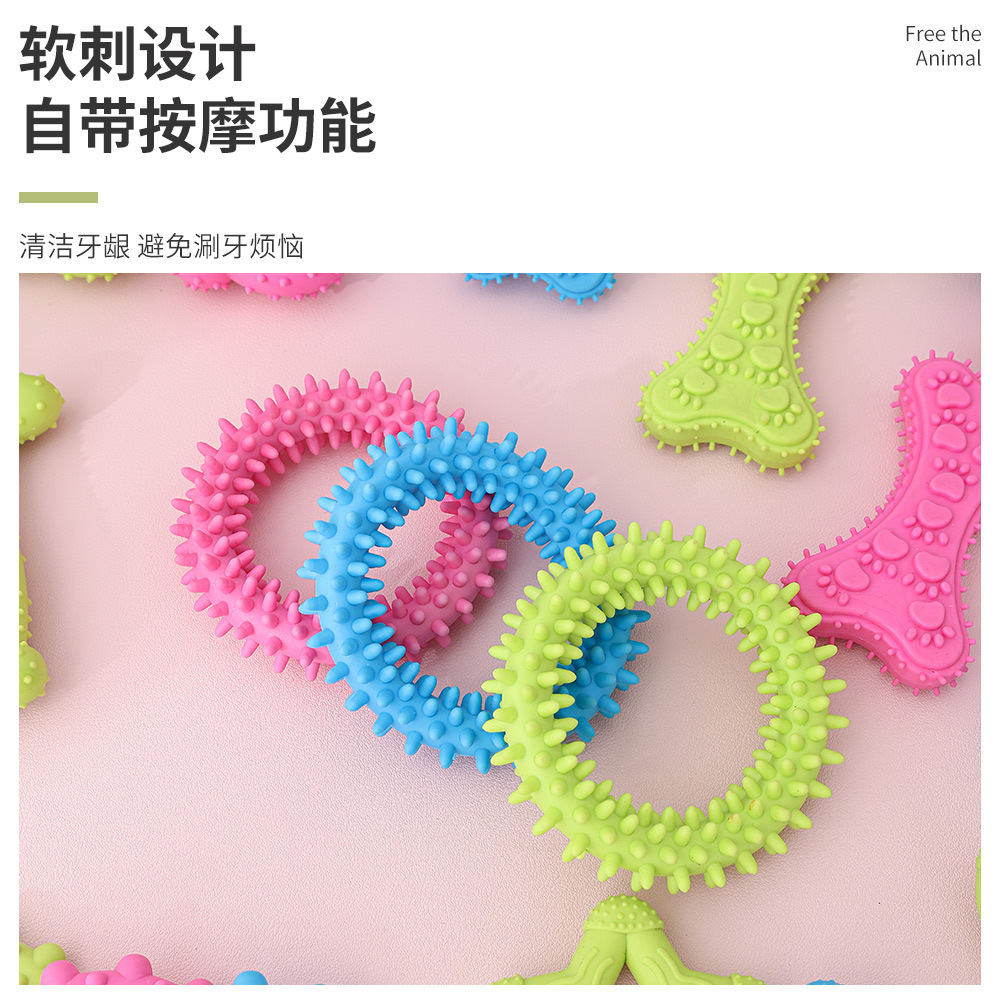 Juguetes para mascotas mordeduras gato limpio dientes de perro diente palo TPR juguete combinación traje mascotas suministros al por mayor perro Juguetes