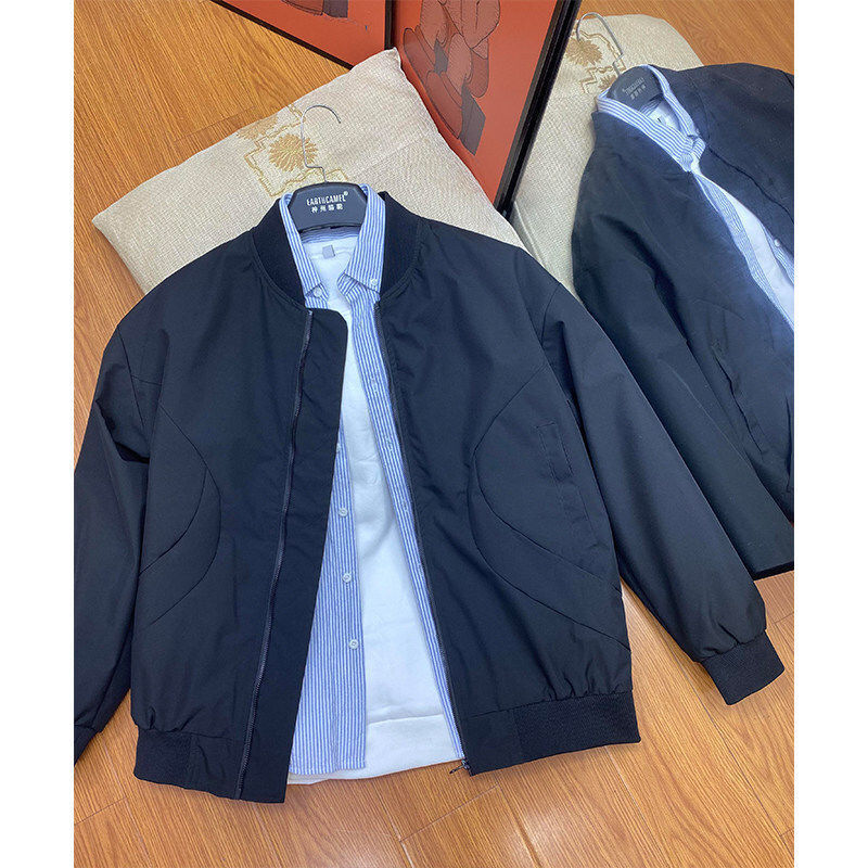 American Bomber Jacket Men's Spring and Autumn Versatile Casual Baseball Jacket Men's Outdoor Waterproof Soft Shell Jacket