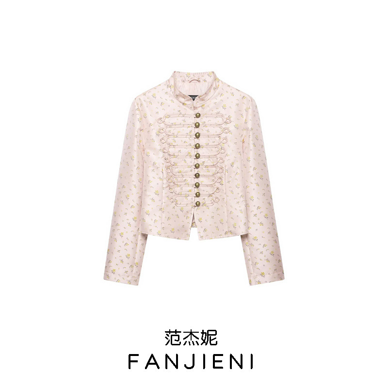 ZR Foreign Trade Wholesale European and American Style Women's Clothing Fashionable Floral Print Slim Fit Blazer 4341706