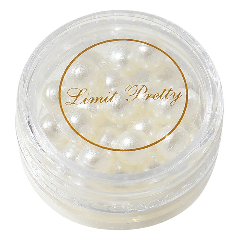 Estilo japonés de uñas perla tridimensional plana tamaño mixto joyería bola redonda accesorios de uñas diamante brillante perlas de color beige puro