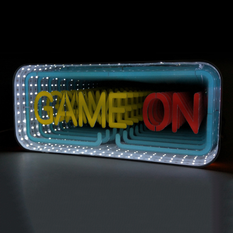 酒吧氛围灯饰千层镜定制发光装饰居家氛围灯深渊镜跨境定做