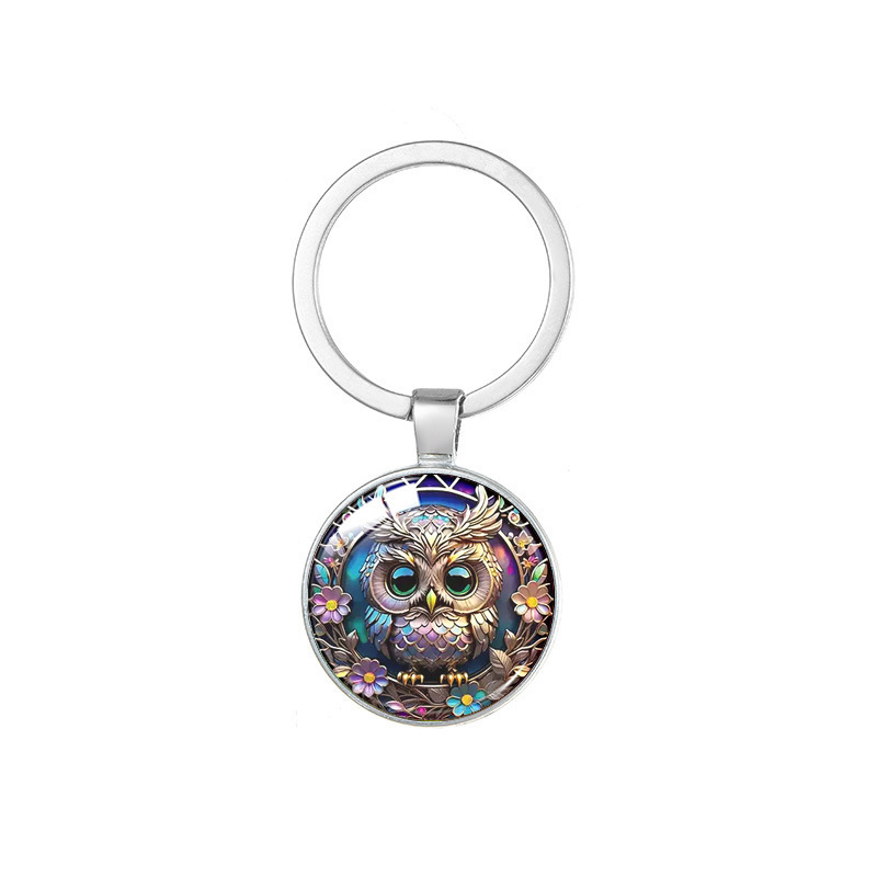 Cross-border Hot Selling Colorful Cute Owl Best Gift Time Gem Key Chain Jewelry Pendant Cross-border Hot Selling Colorful Cute Owl Best Gift Time Gem Key Chain Jewelry Pendant