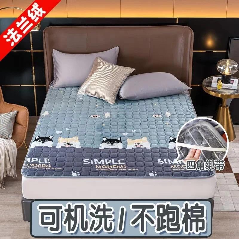Flannel Milk Mattress, Class a Tatami, Single/Double Student Dormitory Mattress, Fleece Surface, Dormitory-Specific, Warm