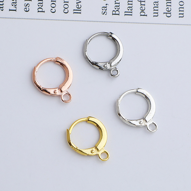 S925純銀耳圈DIY耳環耳掛材料耳扣開口圓圈耳環耳飾可加吊墜配件