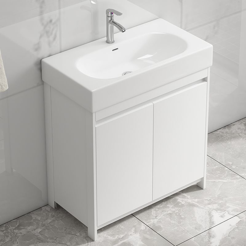 Narrow Space Aluminum Wash Basin Small Bathroom Cabinet Combination Ceramic Integrated Basin Bathroom Mini Washbasin