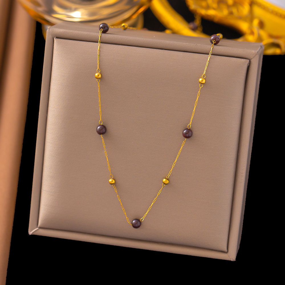 【XLH399】석류구슬 목걸이 골드