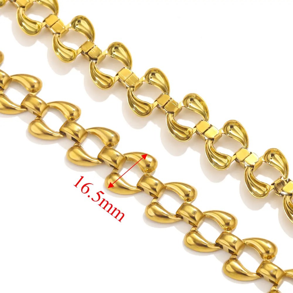 Acero inoxidable Hip Hop Heavy Metal Cadena gruesa grande Acero de titanio DIY Moda europea y americana Cadena semiacabada Cadena de bolso hecha a mano