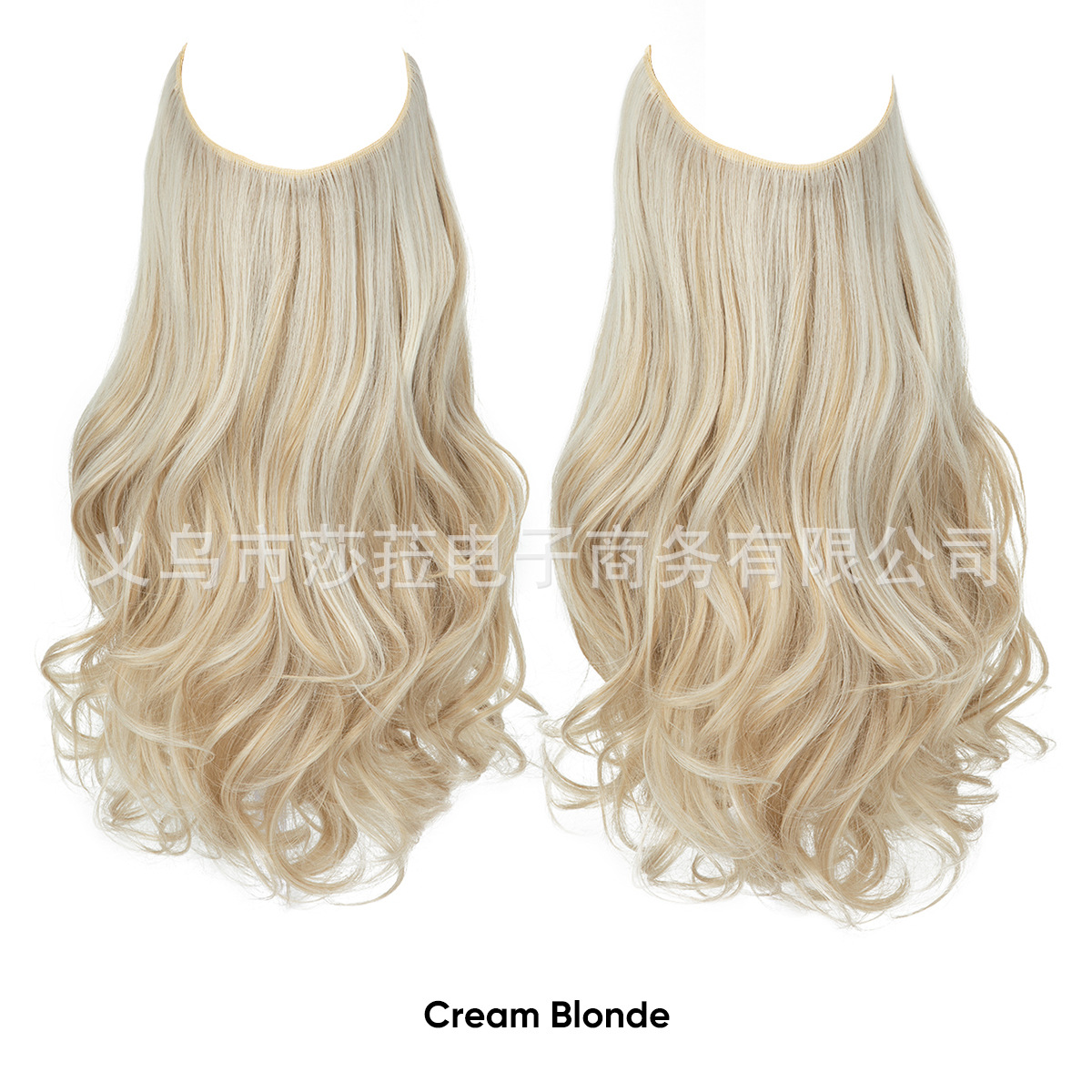 Pelucas europeas y americanas transfronterizas, cabello de una sola pieza, extensión de cabello en forma de U múltiple, hilo de pescar femenino, pelucas, cabello largo y rizado natural invisible