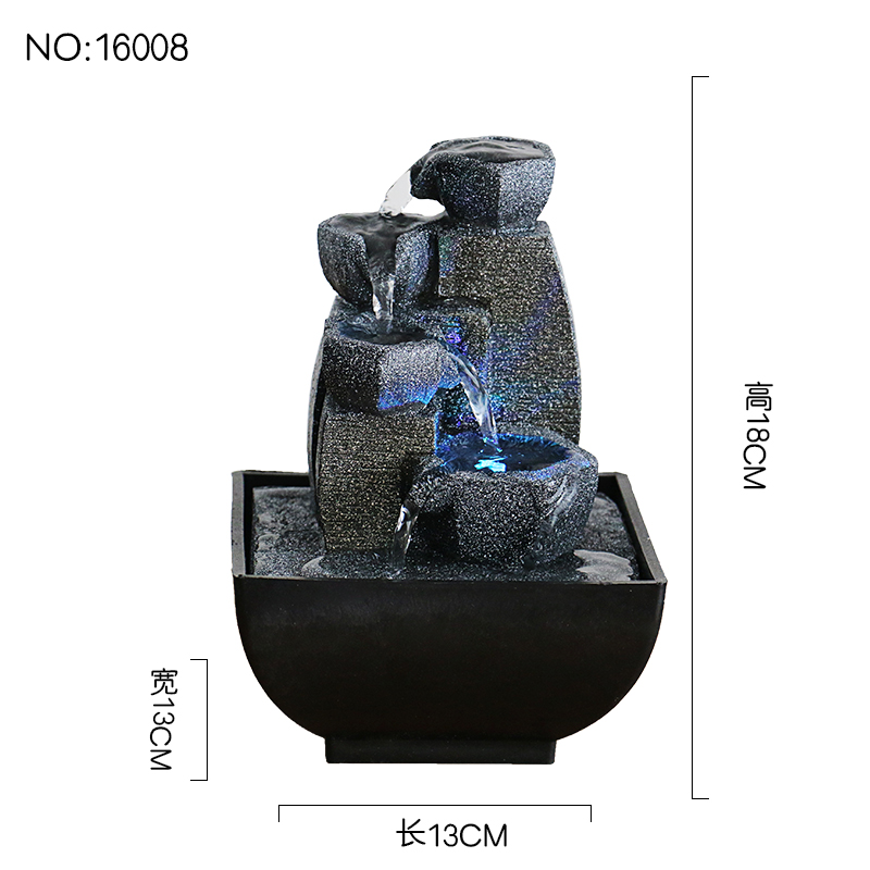 Adornos de agua corriente Agua circulante Fuente de lujo ligera moderna Escritorio de oficina Bola de feng shui pequeña decoración de sala de estar