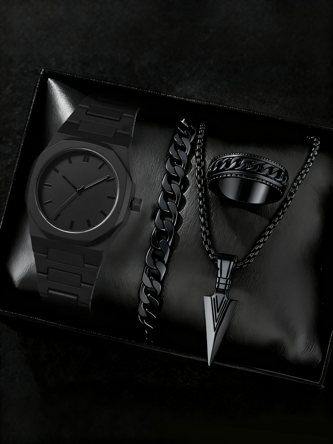 Black case black dial black bar set of 4