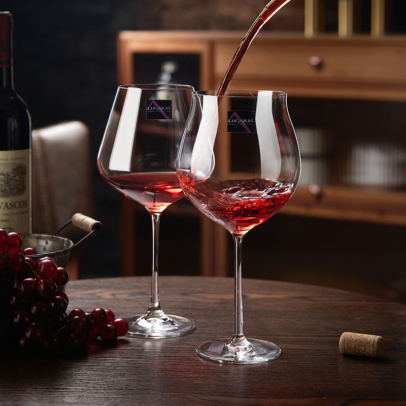 Lucaris vidrio de cristal de alta calidad copa de vino tinto de pies altos copa de vino grande copa de champán copa de vino casera