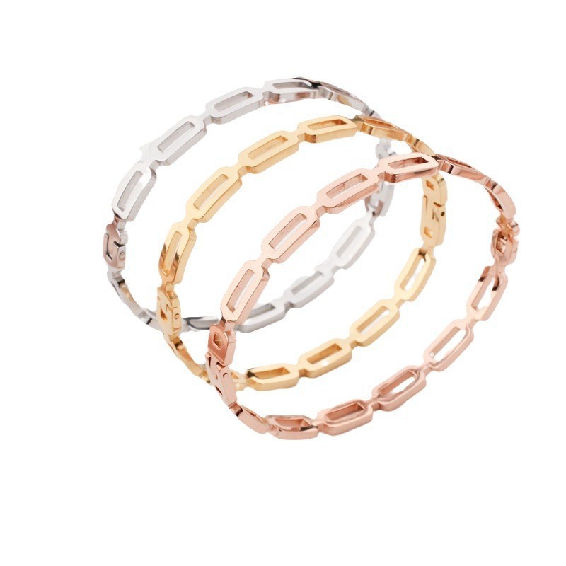 Golden rectangular universal bracelet stainless steel